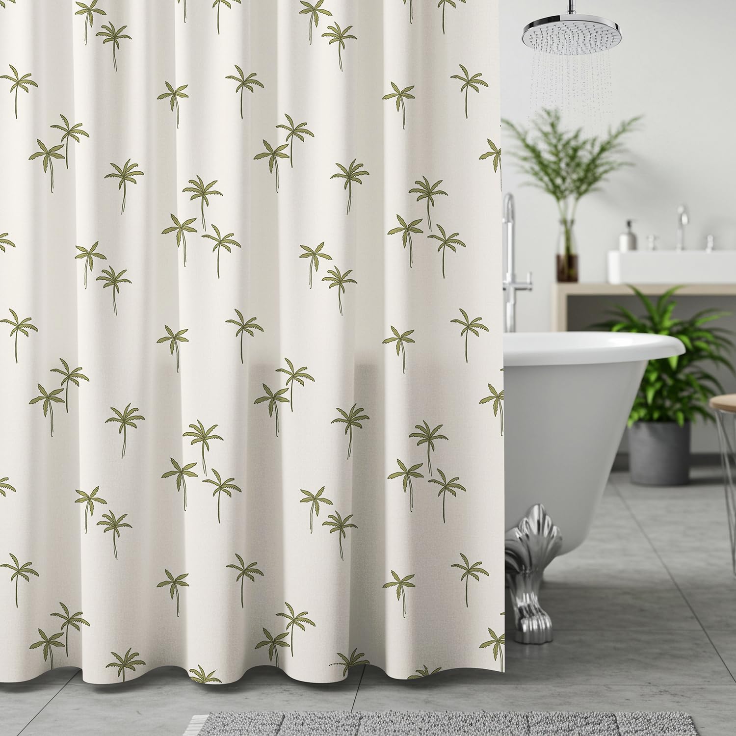 Wakefit Printed Shower Curtain 7 Feet | Bathroom Curtain | No Plastic Smell | Curtain for Balcony | Machine Washable, Mould & Mildew Resistant | Petal | H:7 ft & W:6 ft | 14 Free Hook-image-45