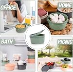 EYNEL Set of 12 Small Round 9 oz Deli Containers with Lids, Airtight Leakproof Reusable Food Storage, Plastic To Go Bento Box, Mini Lunch Box, Snack Storage Bowl, for Kitchen, Picnic (12)