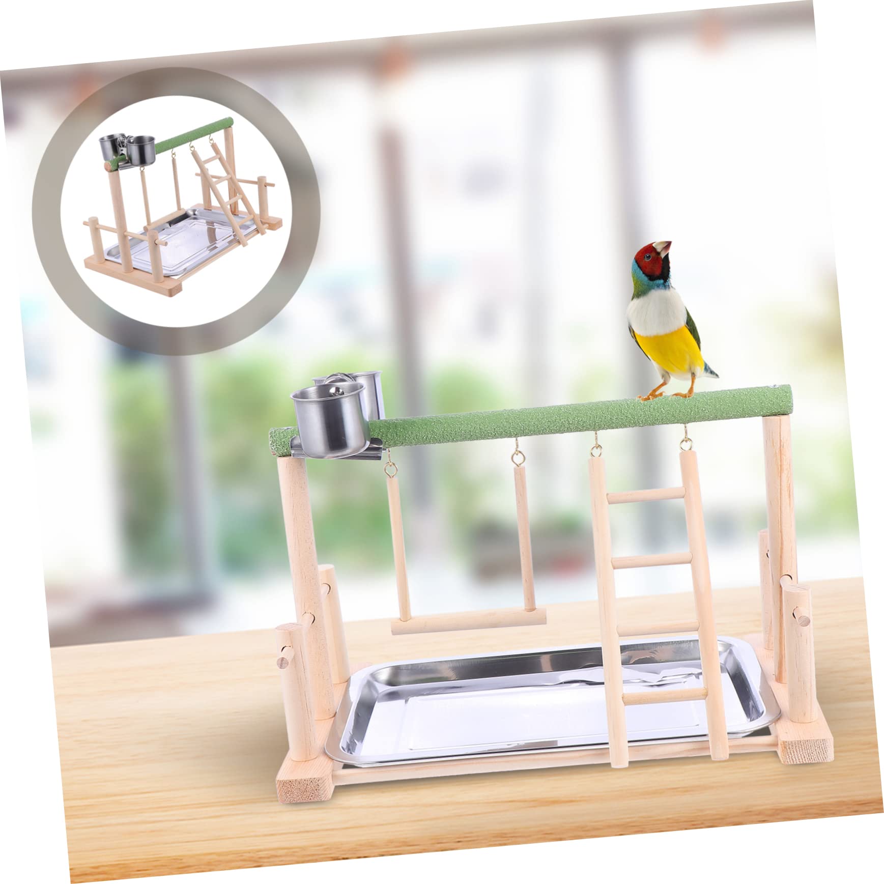 Kisangel Plataforma De Juguetes para Pájaros Soporte Colgante De Madera Juguete para Pájaros Soporte para Suministros para Mascotas