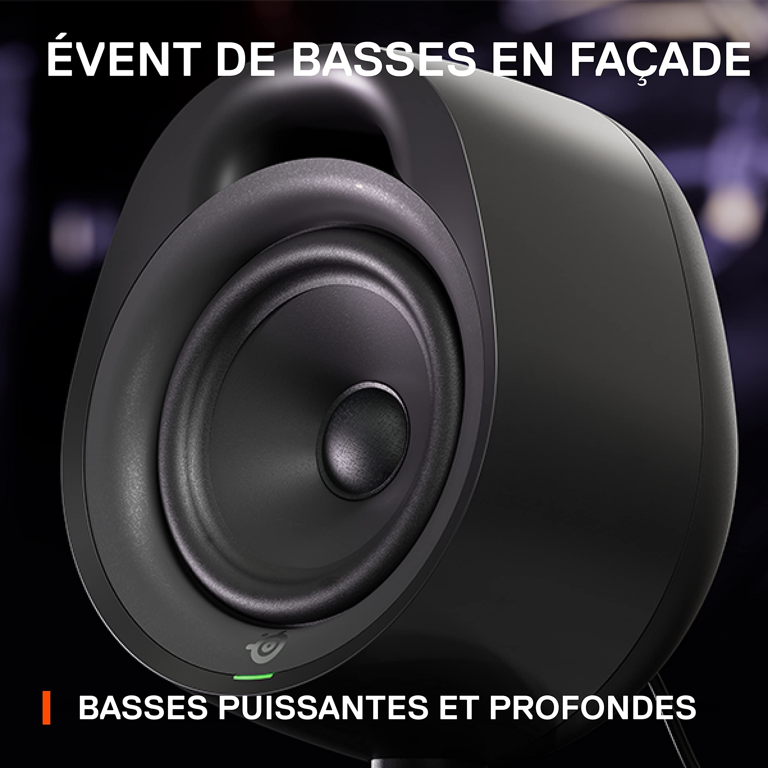 SteelSeries Arena 3 - Enceintes gaming 2.0 à gamme complète - Audio immersif - Commandes sur le haut-parleur - Haut-parleurs 4 pouces - Câblé et Bluetooth - Aux 3,5 mm - PC, Mac, Mobile