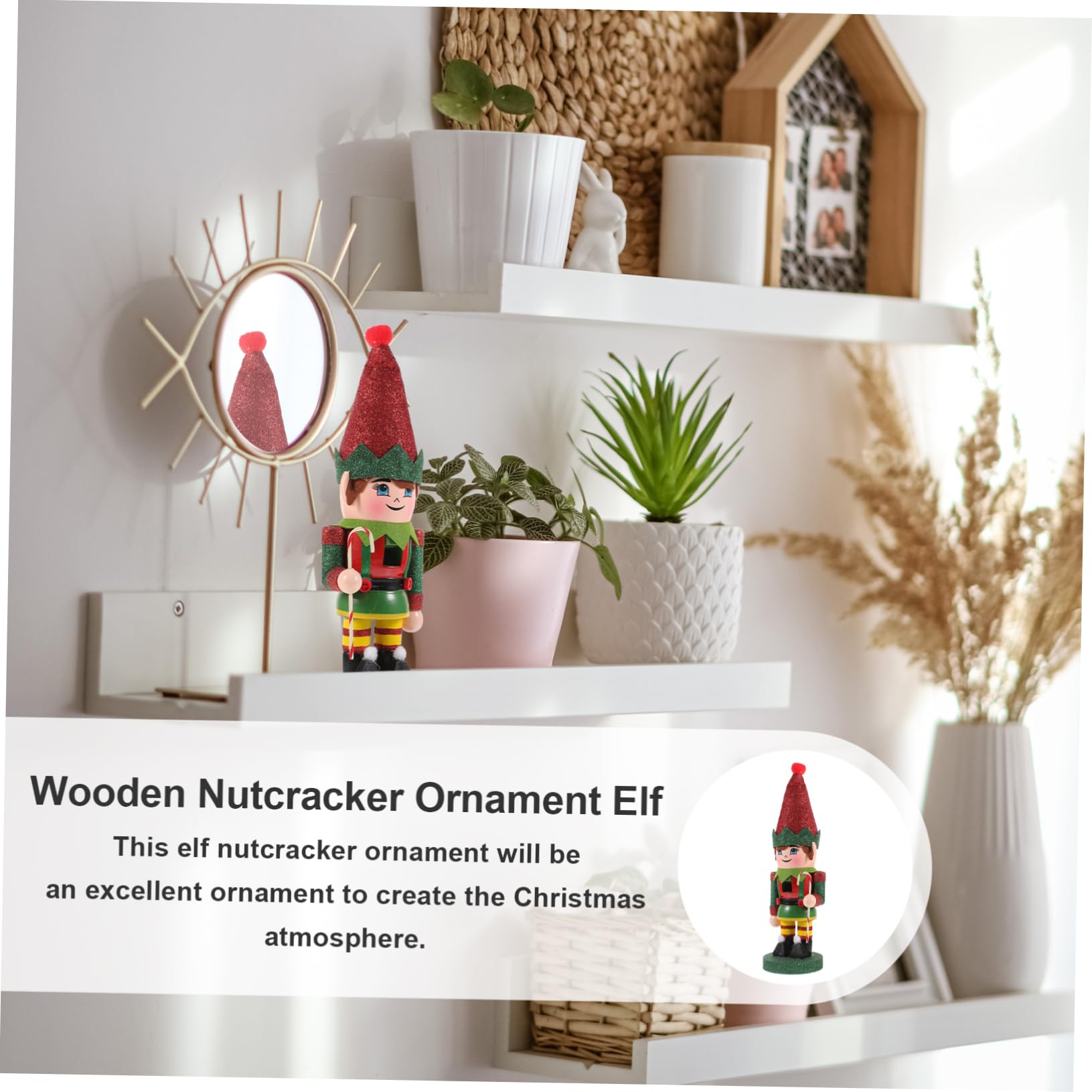 SOIMISS Adorno Navideño De Cascanueces De Madera Figura De Cascanueces para Decoración De Escritorio Obsequio De Navidad