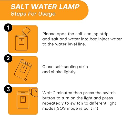 Miniatura 6 de LAPOND Lámpara de agua salada, iluminación de emergencia al aire libre, no requiere batería, sin contaminación, artículos esenciales de
