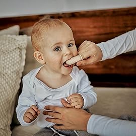Moonkie Baby Finger Toothbrush Tongue Oral Cleaner Kit for 3 Months +, 3 Pcs (Blue/Mint/Blue)