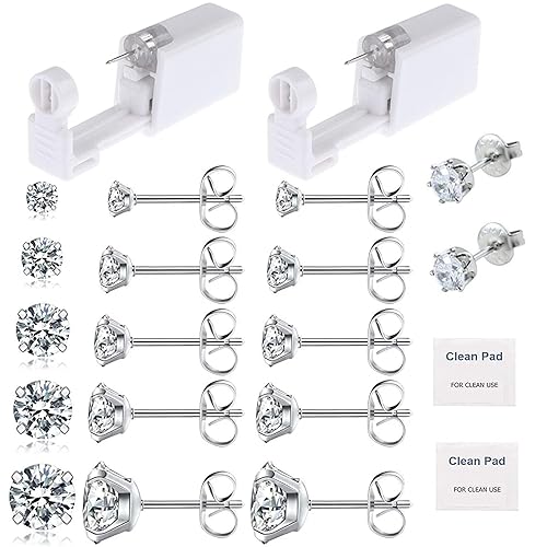 Kit de pistola de perforación de nariz, kit de perforación de nariz desechable con pernos de nariz integrados y herramientas limpias para cartílago