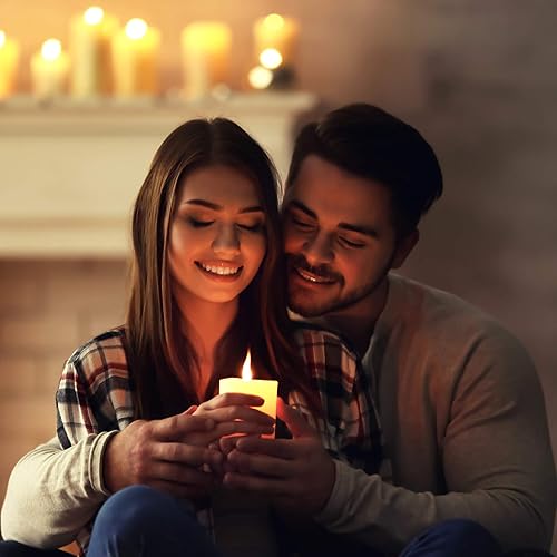 Miniatura 6 de HomeLights - Velas de pilar, 3 x 8 pulgadas, 72 horas de combustión, 6 unidades, velas de pilar europeas sin perfume, perfectas para bodas, fiestas,