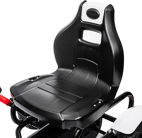 Miniatura 9 de Aosom Go Kart con pedal para niños, juguetes para montar al aire libre con asiento ajustable, manejo afilado, freno de mano, 4 ruedas de goma