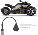 Aramox OBD2 Cable Adapter, 6PIN to 16PIN Diagnostic Cable Adapter Replacement for CAN AM MOTO ATV UTV Motorcycle Bike