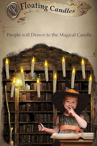 Miniatura 4 de Velas flotantes con varita, 12 unidades, sin llama, funcionan con pilas, luces LED mágicas colgantes, velas flotantes de luz cálida con control