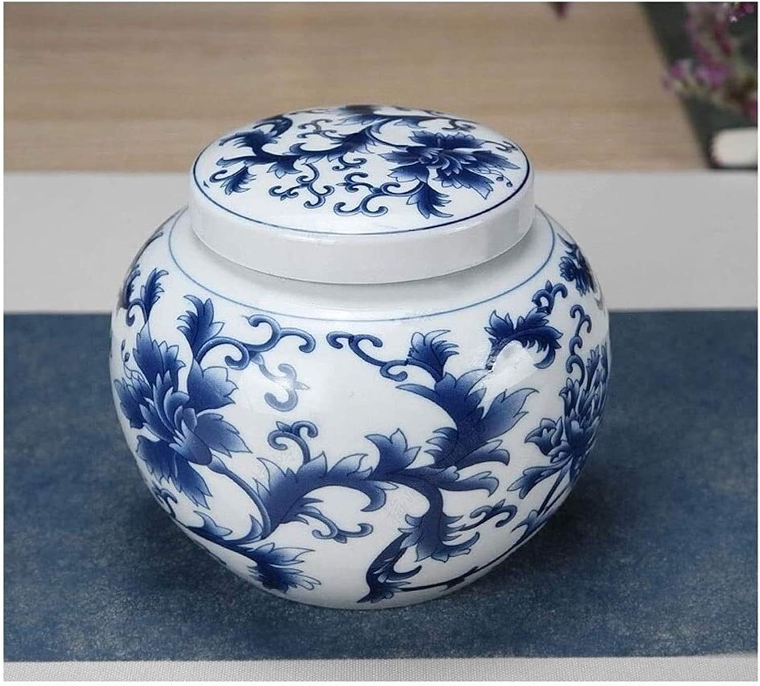 Decorative Urns Mini Funeral Urn for Adult Pet Ashes Memorial Urns,Handmade Ceramics (#5 11.7 * 9.9cm) (#6 13.5 * 12cm)