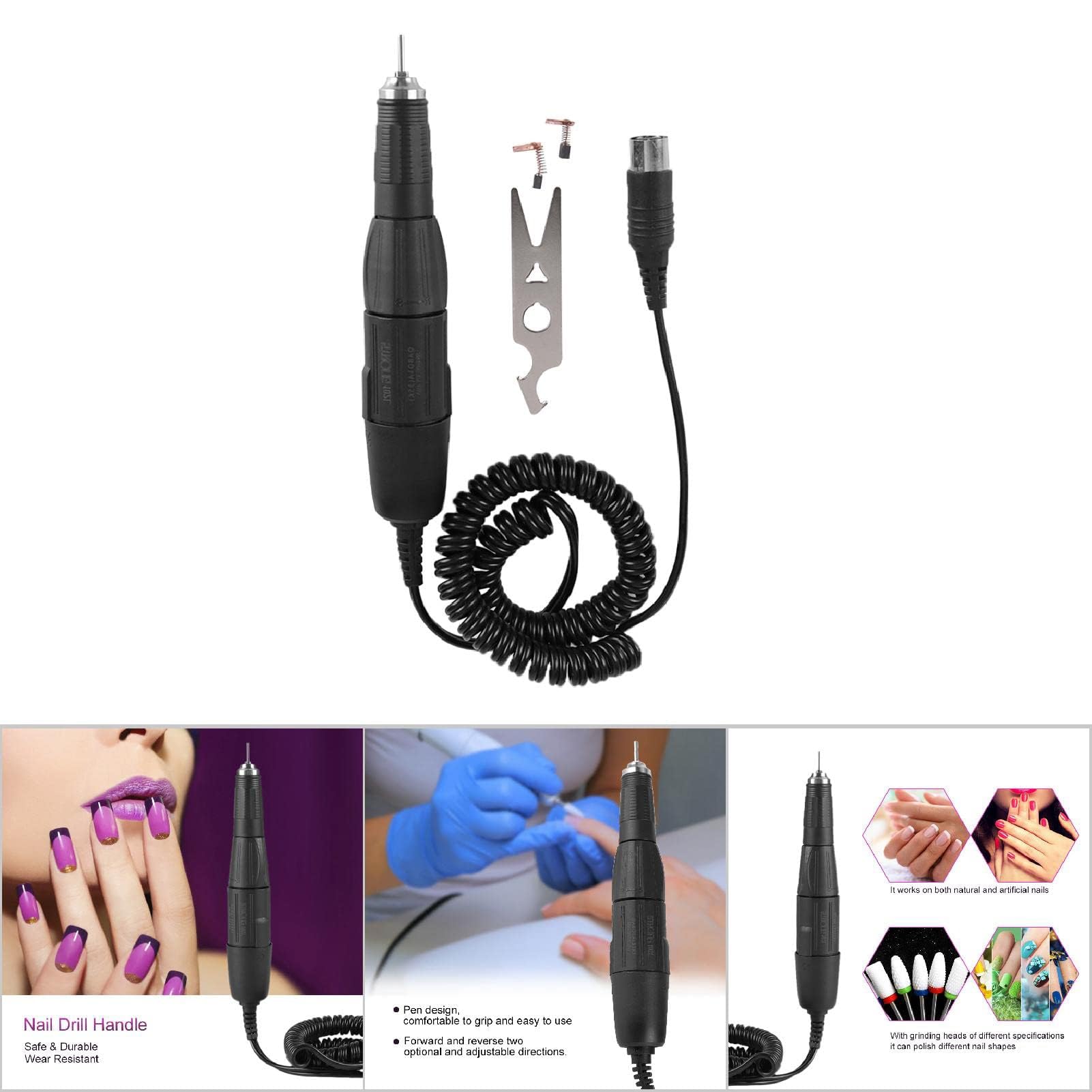 Nagelbohrer-Griff, Professionelles Nagelbohrer-Handstück 102L-2,35 Mm, Elektrische Nagelpoliermaschine, Schleifmaschine, 35.000 U/min, Tragbare Nagelbohrmaschine,