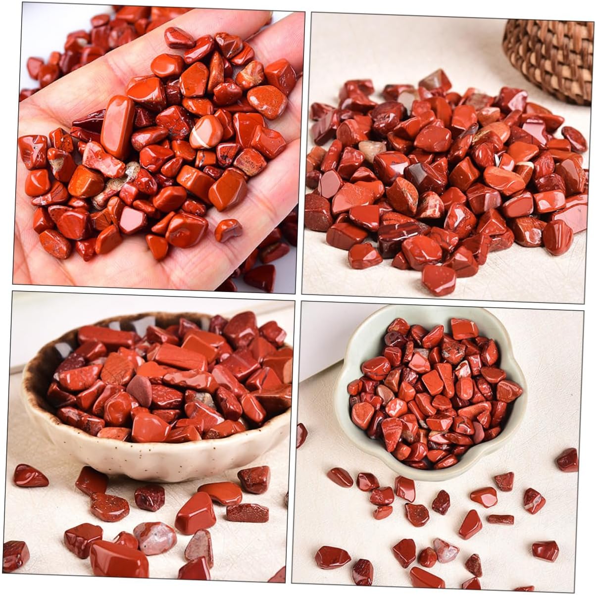 Unomor Red Jasper Aquarium Gravel Stones 7-9mm, 2lb Natural Decorative Rocks for Fish Tank Landscaping and Terrarium Décor