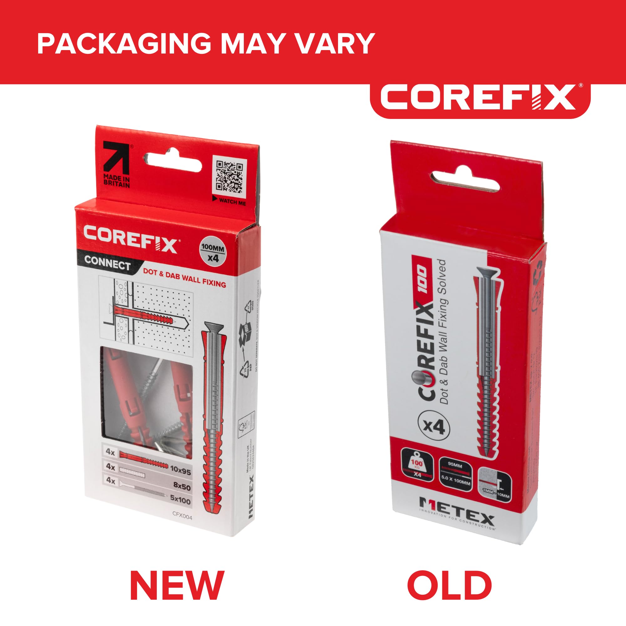 Corefix, fissaggi resistenti per cartongesso, testati fino a una portata di 250 kg, confezione da 4 pezzi