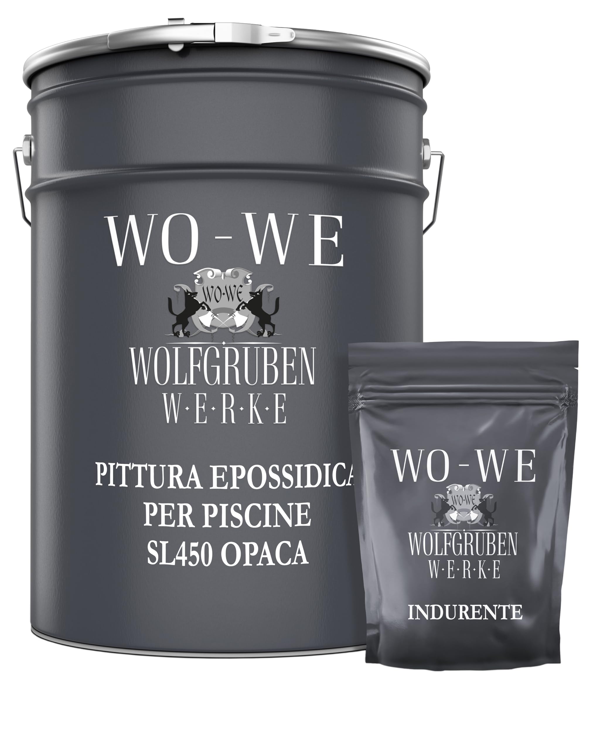 WO-WE Pittura per piscine OPACA resistenza durata vernice protettiva Blu luce RAL5012-5kg