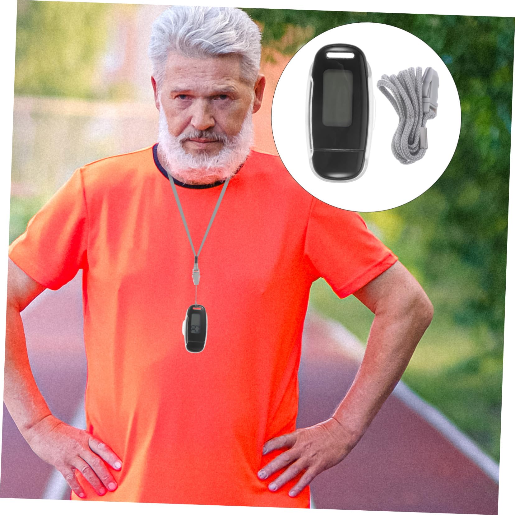 Operitacx Podómetro 3D Recargable por USB Luz de Fondo, Contador de Pasos Portátil en Negro, Fácil de Usar para Caminar y Exteriores