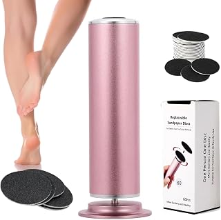 Electric Foot Callus Remover with 60 Sandpaper Discs, (Adjustable Speed) Professional Electric Foot File Pedicure Tool, Foot Sander for Dead Skin on Feet,Pink