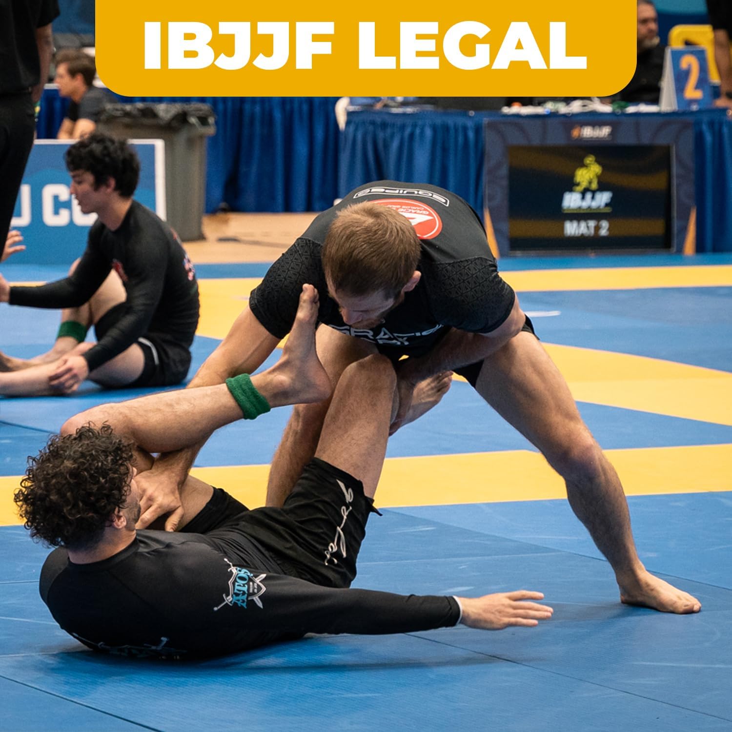 Gold BJJ Jiu Jitsu Shorts - IBJJF Approved No Gi Fight Short - for Grappling, MMA, Wrestling, Muay Thai & Boxing - Image 2