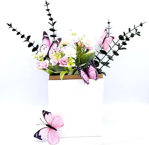 Miniatura 8 de 12 piezas de decoraciones de mariposa artificiales 2 tamaños de decoración de mariposa para manualidades bricolaje 3D únicas mariposas decorativas