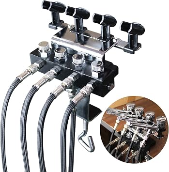 OPHIR Airbrush Holder Stand Station Set with 5 Strips of Air Hoses, 4-Way Adjustable Airbrush Splitters Manifold, Airbrush Holder Clamp can Hold Up to 4 Airbrushes