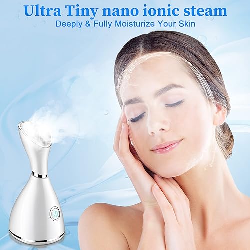Miniatura 3 de Vaporizador facial vaporizador facial iónico mejorado para limpieza profunda facial profesional en el hogar spa niebla cálida sauna senos nasales
