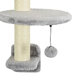 PawHut 3Pcs Cat Wall Shelf with Scratching Post, Cat Wall Shelves for Relaxing, Climbing, Cat Wall with Soft Ladder, Scratching Board, Hammock, Grey
