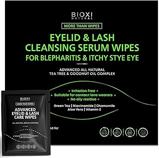 Toallitas limpiadoras de párpados y pestañas,...