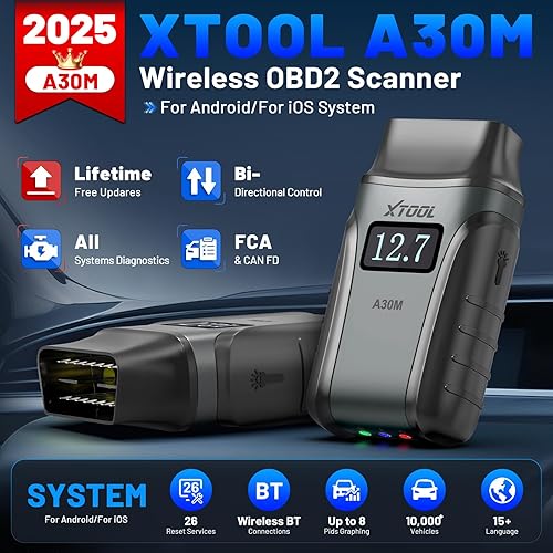 Miniatura 3 de Escáner OBD2 inalámbrico XTOOL Anyscan A30M V2.0, herramienta de escaneo bidireccional 2025 con actualizaciones gratuitas, 26 reinicios, herramienta