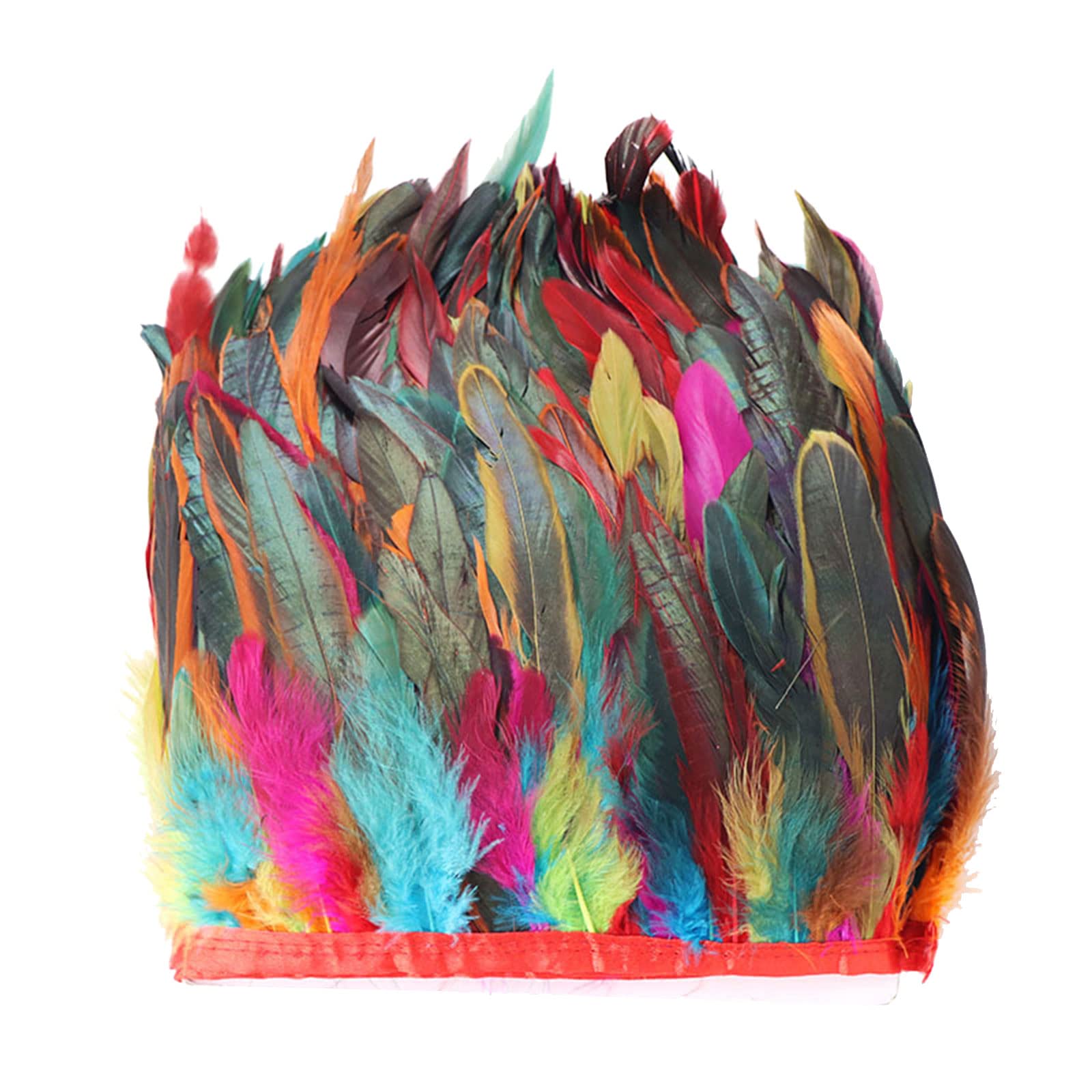 Tsophreniq 1 Meter Rooster Feather Trim Fringe Rooster Feather for Jewelry Making Wedding Decorations Natural Natural Trim Fringe