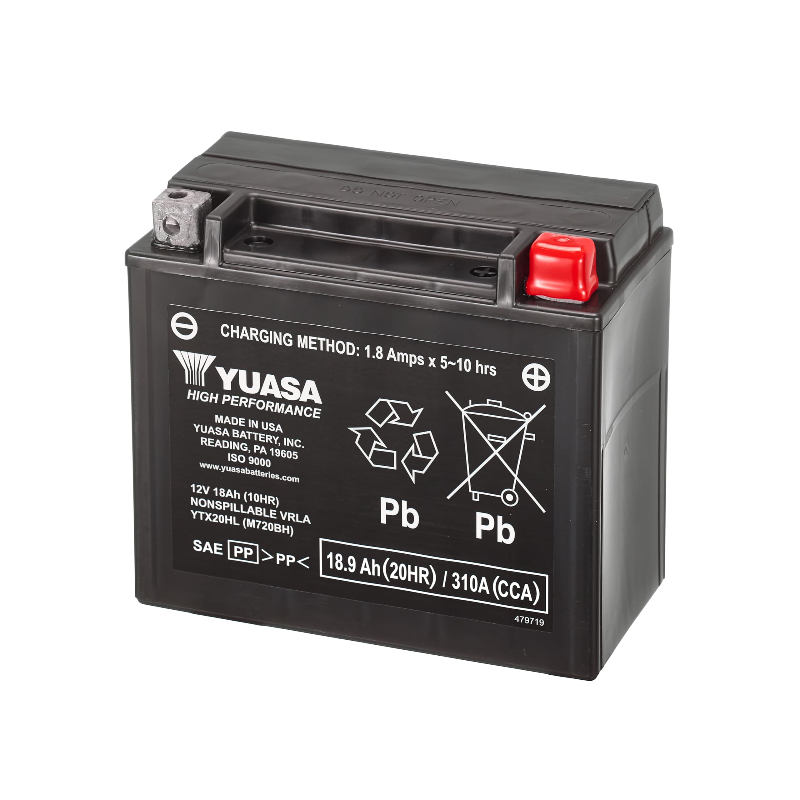 Yuasa YTX20HL 12V 310 CCA Hochleistungs-Wartungsfreie AGM VRLA Motorradbatterie