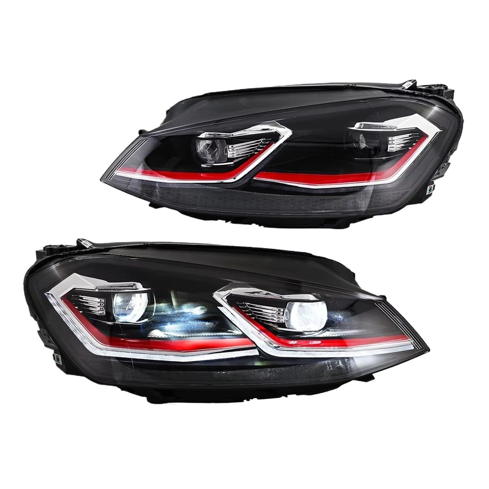Faro Anteriore Gruppo Faro Dell'auto Per Golf 7 7.5 Per MK7 2012 2013 2014 2015 2016 2017 2018 2019 2020 Set Di Fari(Red Eyeshadow,7 2012-2017)