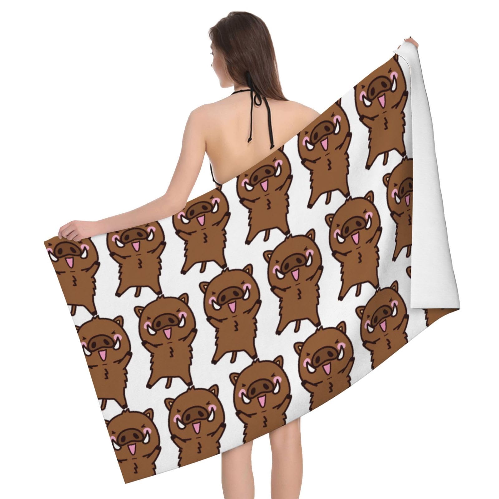 Serviette de bain en microfibre pour le sport et la plage sanglier