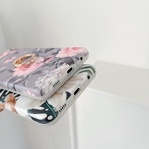 Miniatura 7 de Qokey Funda compatible con Samsung Galaxy A12, bonita funda brillante para mujeres y niñas con anillo giratorio de 360, TPU suave a prueba de