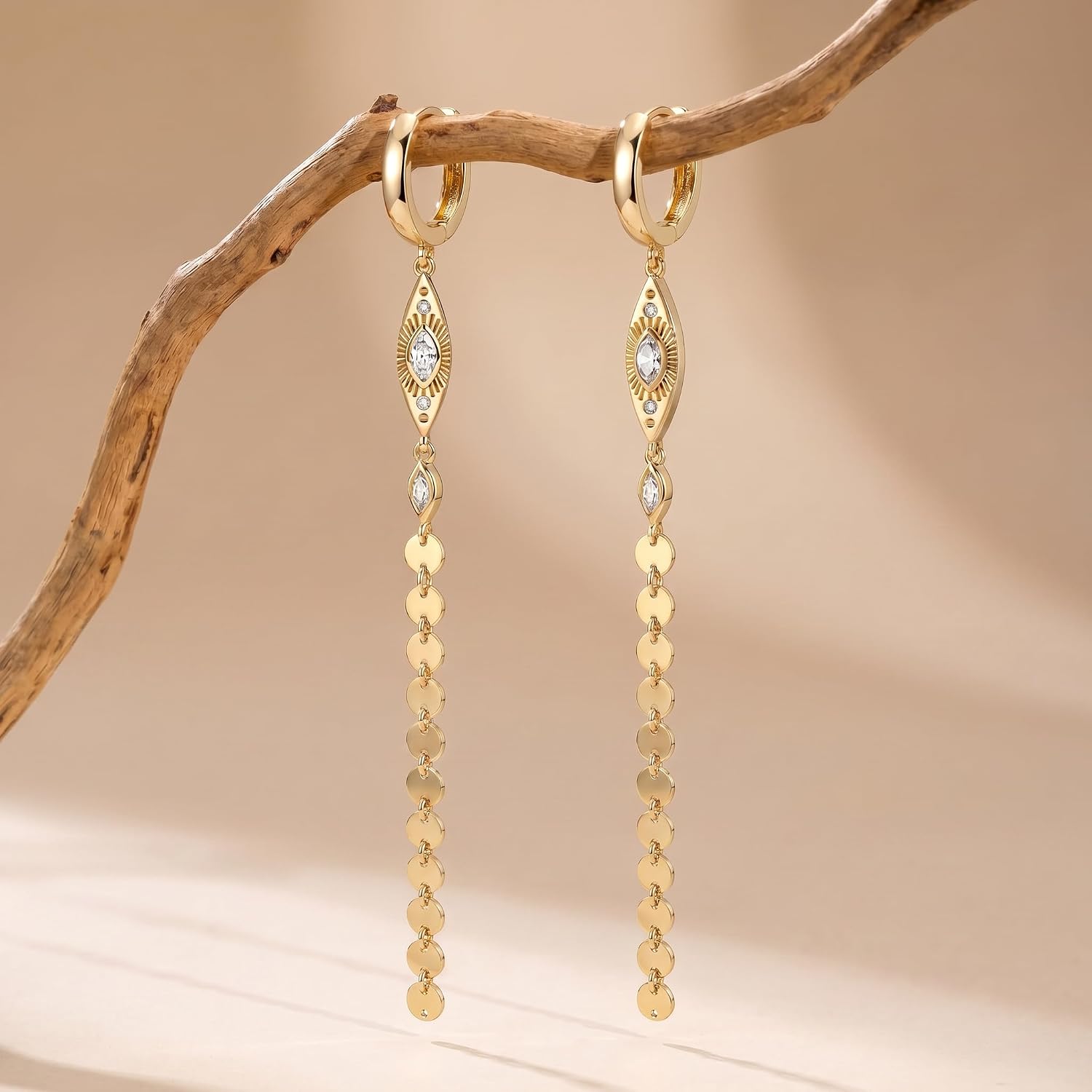 Dremmy Studios Long Earrings Dangle Earrings Coin Drop Earrings for Women image 4