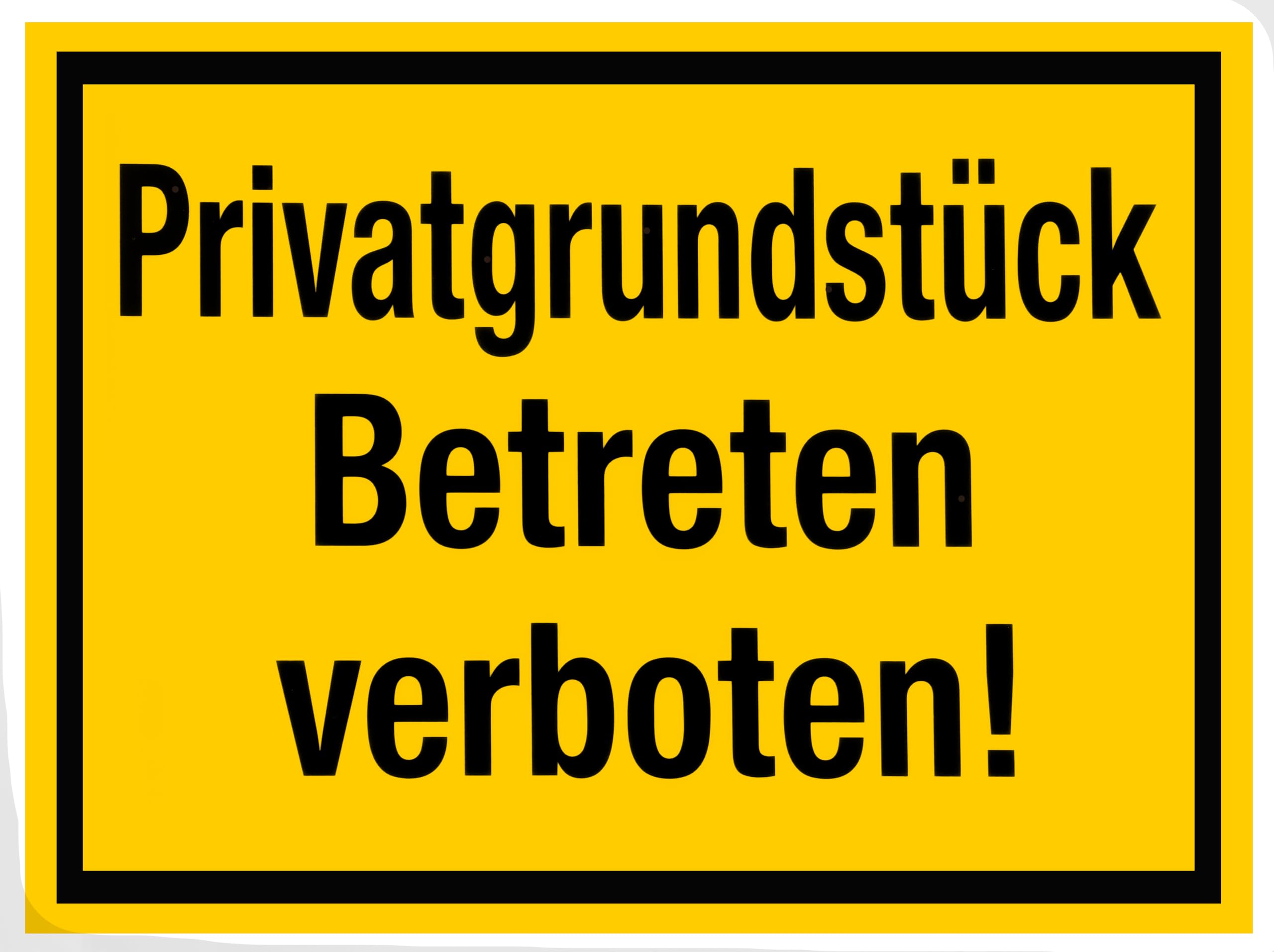 Private property, no entry, yellow-black