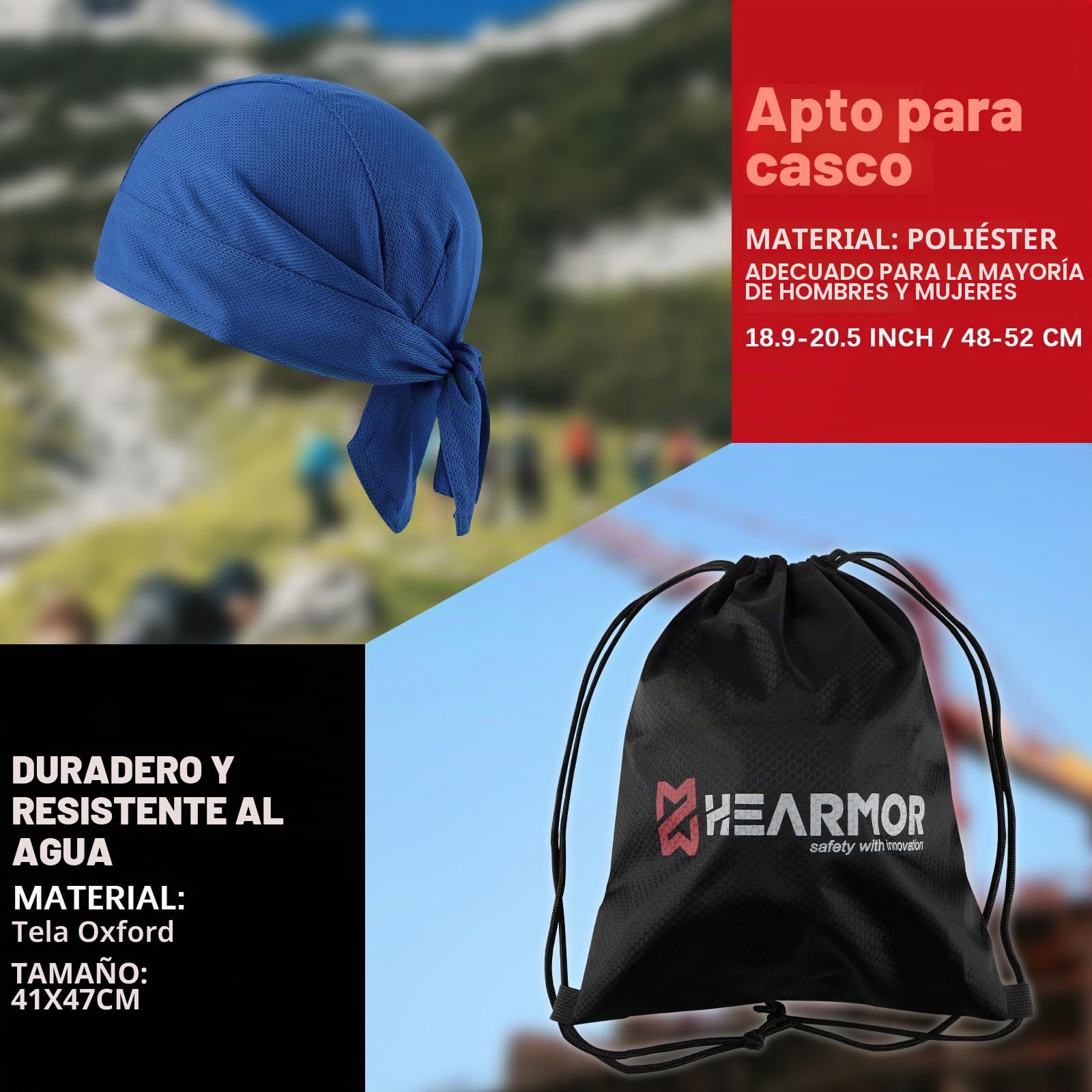 HEARMOR Casco de seguridad para casco de protección de obras, EN 397, casco de trabajo ventilado para adultos, sistema de trinquete ajustable con visera opcional en transparente y ahumado