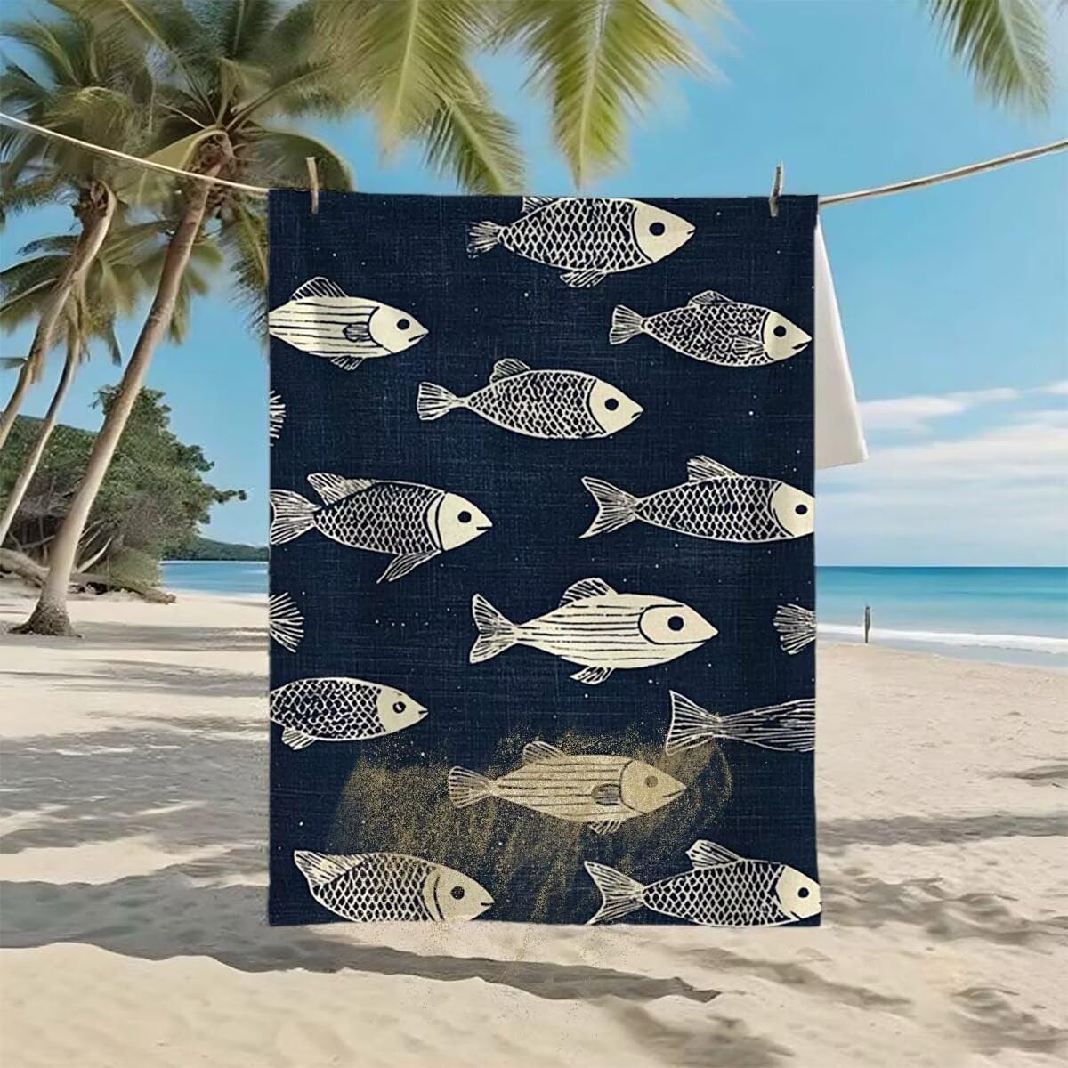 Telo Mare XXL 100x200cm/35x70cm, 2 Set Telo Mare Microfibra Pescare Asciugamano Palestra Uomo, Antisabbia, Leggero, Asciugatura Rapida, Teli da Spiaggia Grandi Accessori per Camping Natation Yoga G-91