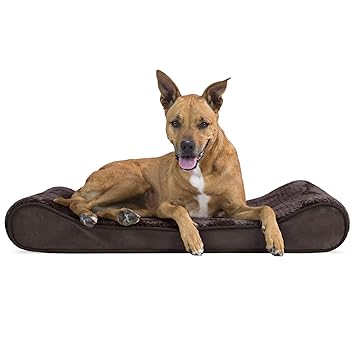 Furhaven Pet Minky Plush & Velvet Luxe Lounger Orthopedic Pet Bed, Espresso, Large