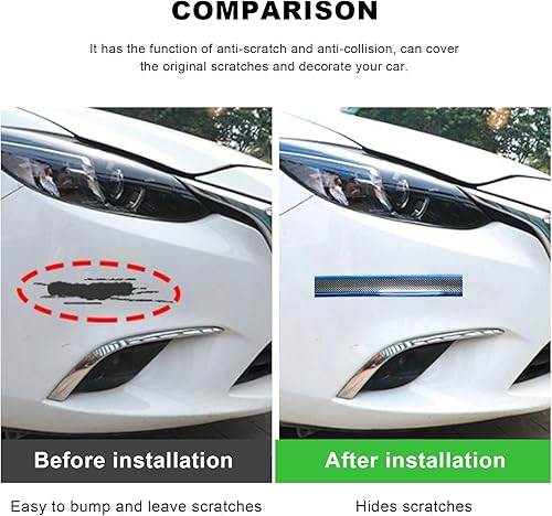 Miniatura 4 de Suvnie Protectores de entrada para borde de puerta de automóvil, adhesivo anticolisión, cinta protectora de umbral de fibra de carbono impermeable,