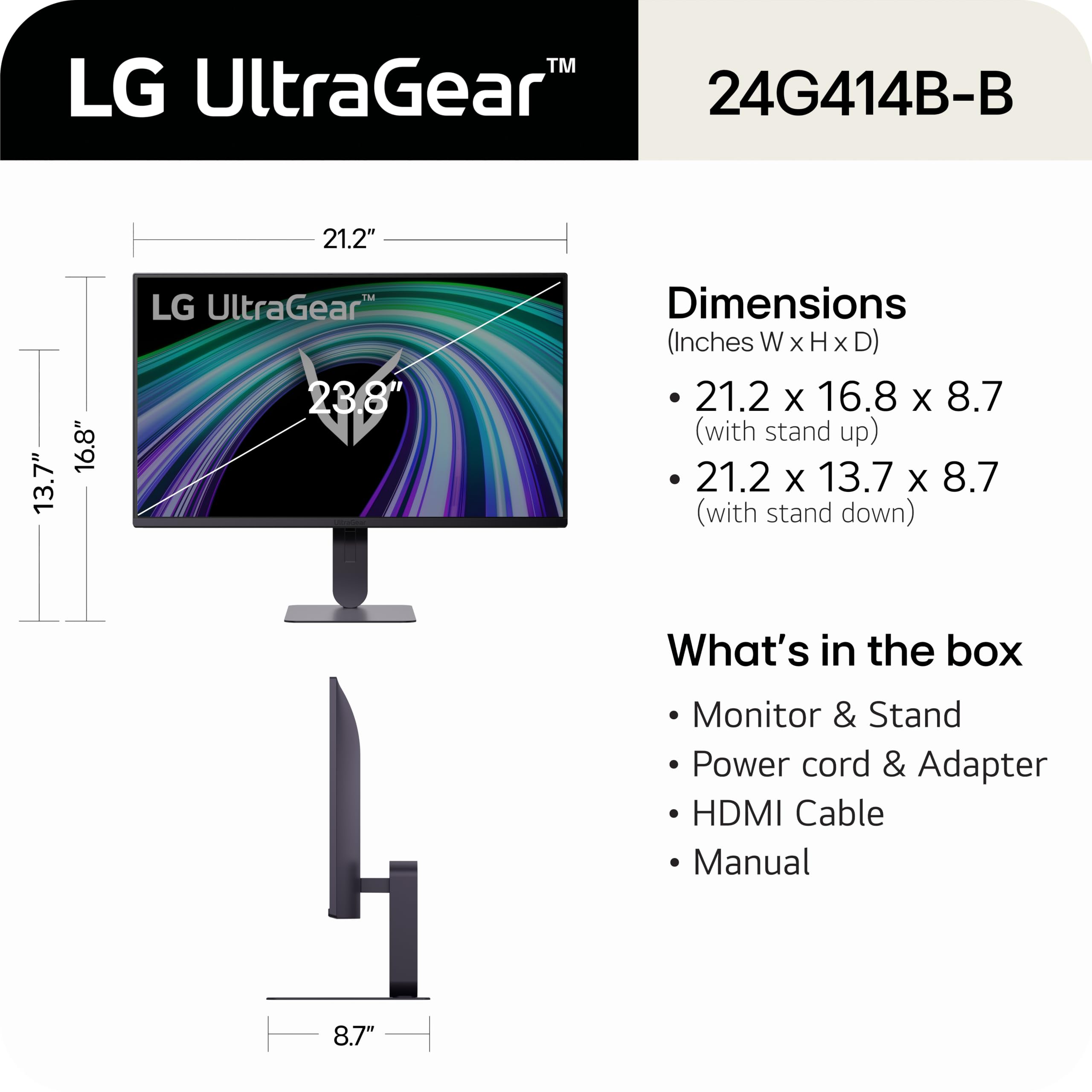 Amazon.com: LG 24G414B-B 24-inch Ultragear IPS 1080p 144Hz 1ms G