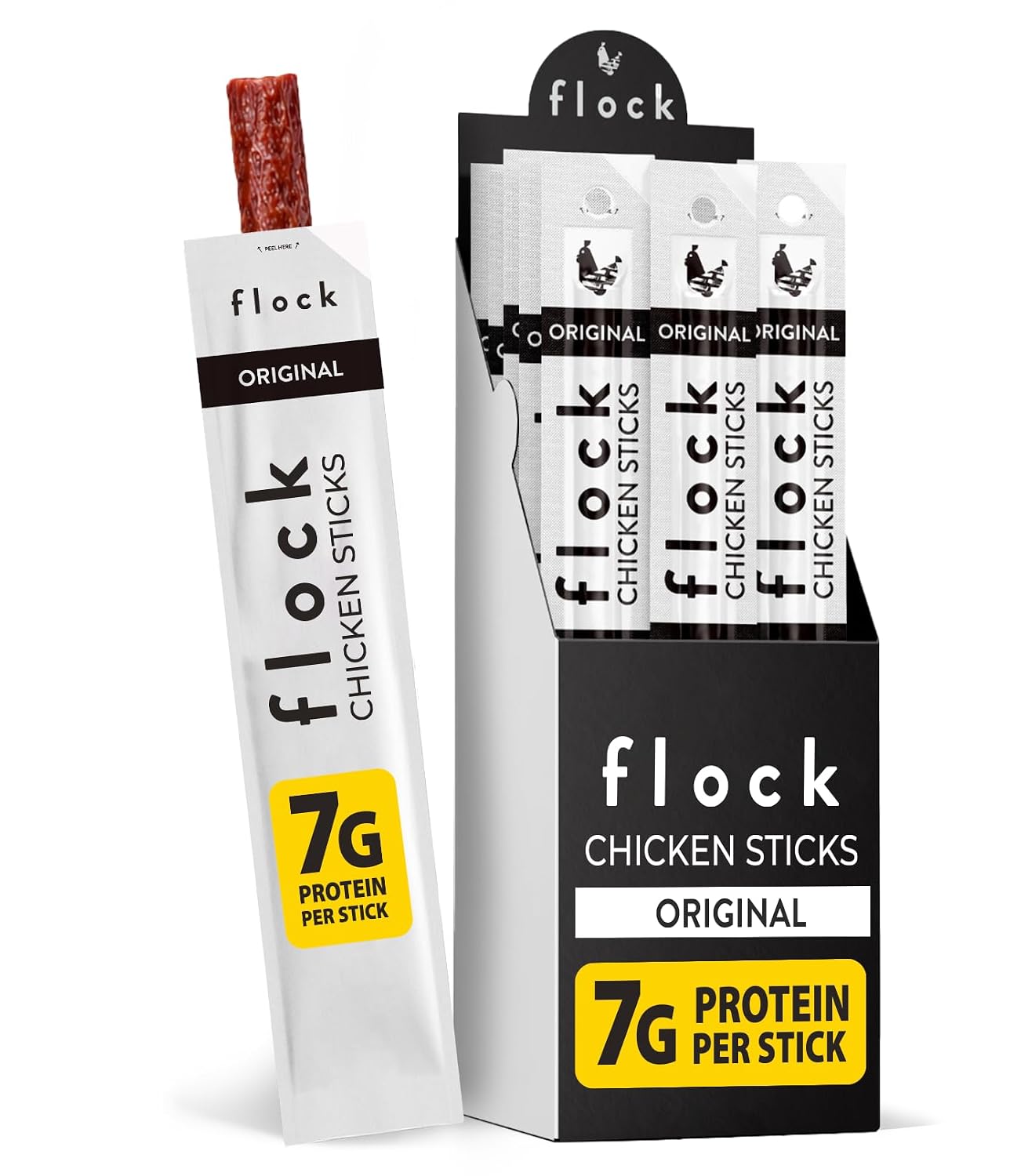  Chicken Meat Sticks 10 Count | GLP-1 Friendly High Protein Chicken Sticks 7g Protein | Healthy Meat Snacks Keto | Protein Meat Sticks Low Carb | Gluten Free Healthy Protein Snack thumbnail