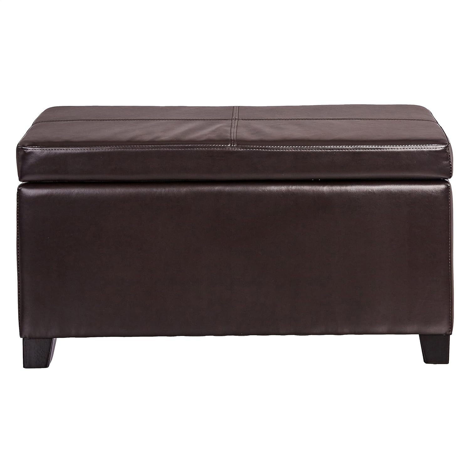 Flаѕh Dеаlѕ - 80% оƒƒ FIRST HILL FHW Faux Leather Square Storage Ottoman Coffee Table with Wood Legs, Brown