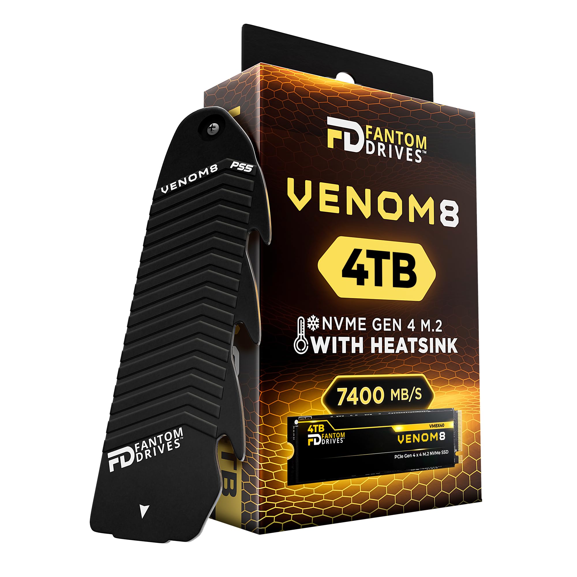Amazon | Fantom Drives Venom 8 ヒートシンクSSD 4TB PCIe Gen4 M.2 