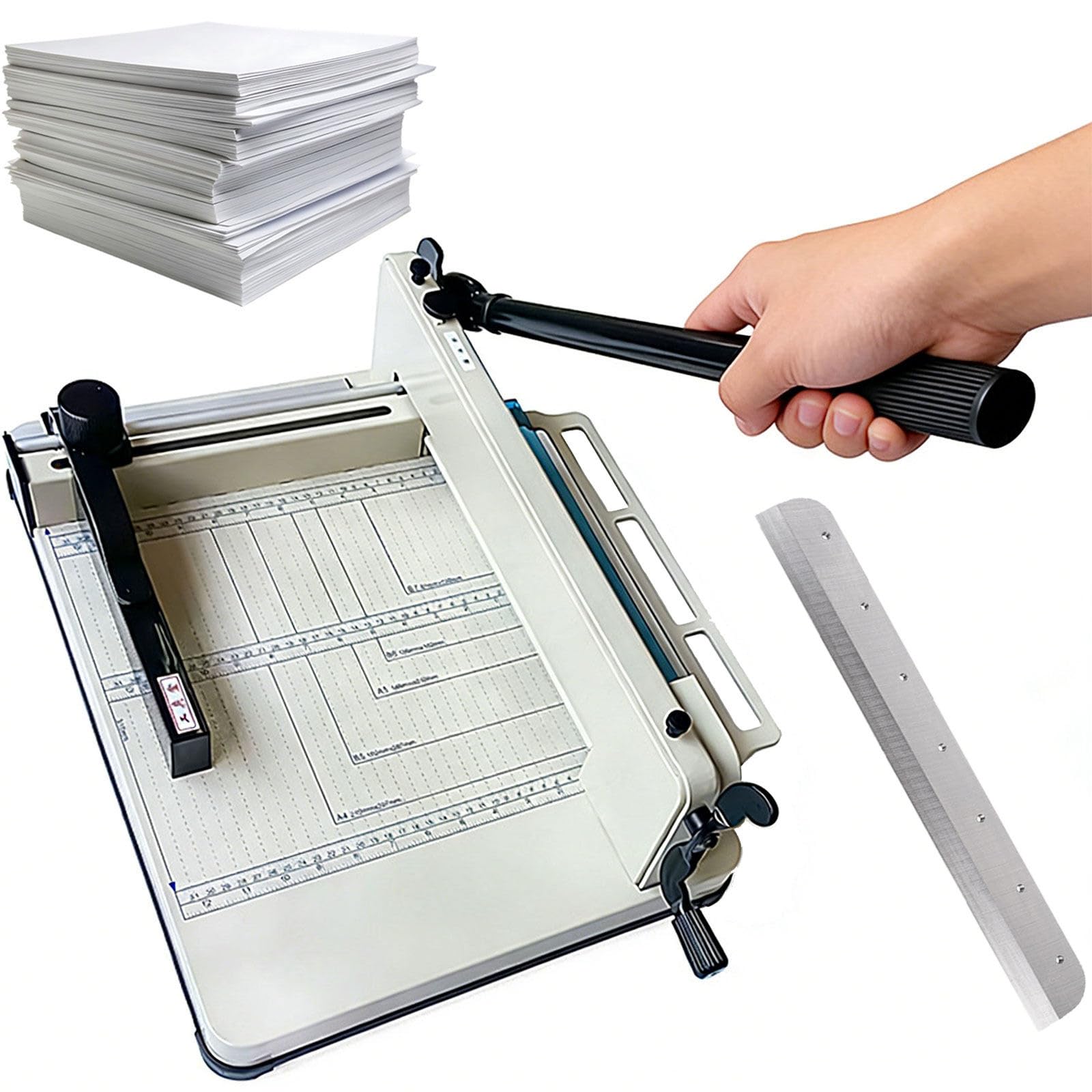 Taglierina a ghigliottina resistente, tagliacarte professionale A4/A3 con lama da 30,5 cm, taglia fino a 400 fogli, ideale per uffici e stamperie