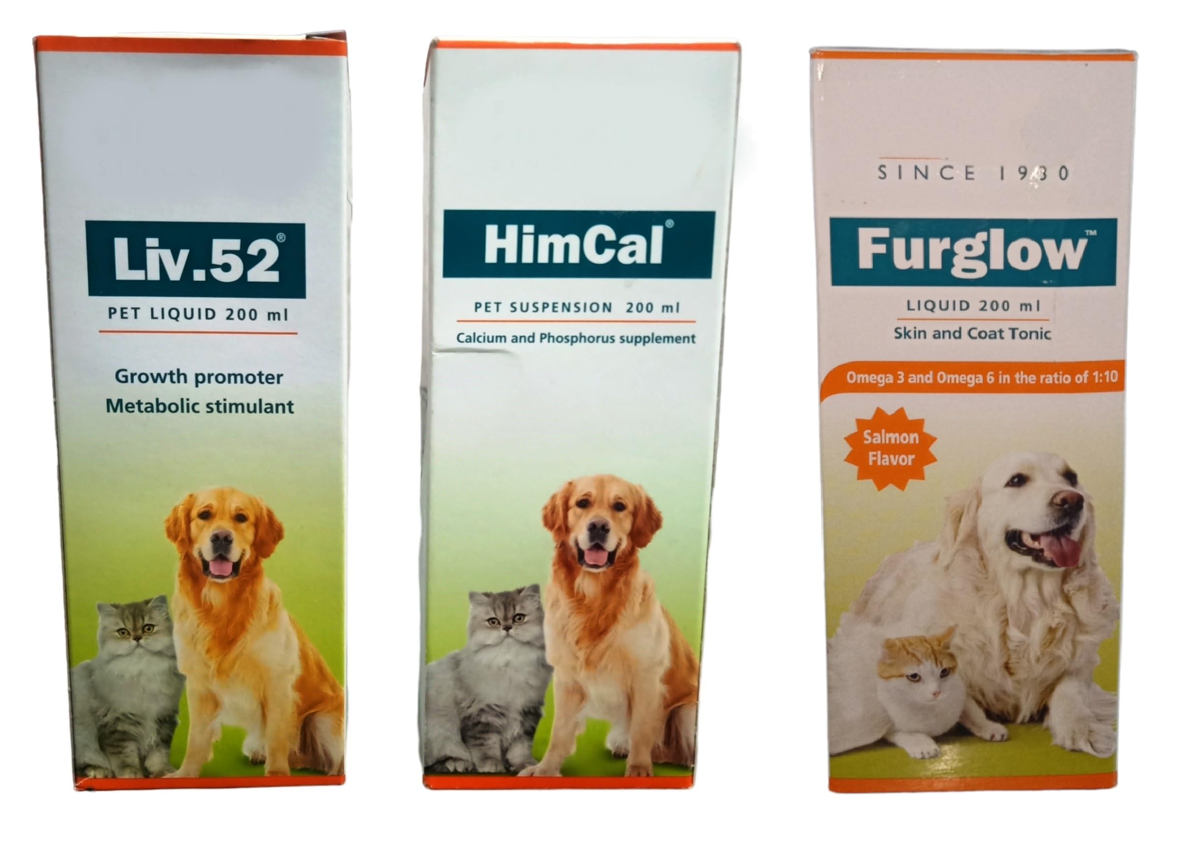 Combo of Liv-52 (200ml) + Himcal (200ml) + Furglow (200ml) Growth Promoter Metabolic Stimulant & Calcium and Phosphorus Supplements Skin and Coat Tonic for Dogs & Cat (B0CB5SLX3J) Amazon Price History, Amazon Price Tracker
