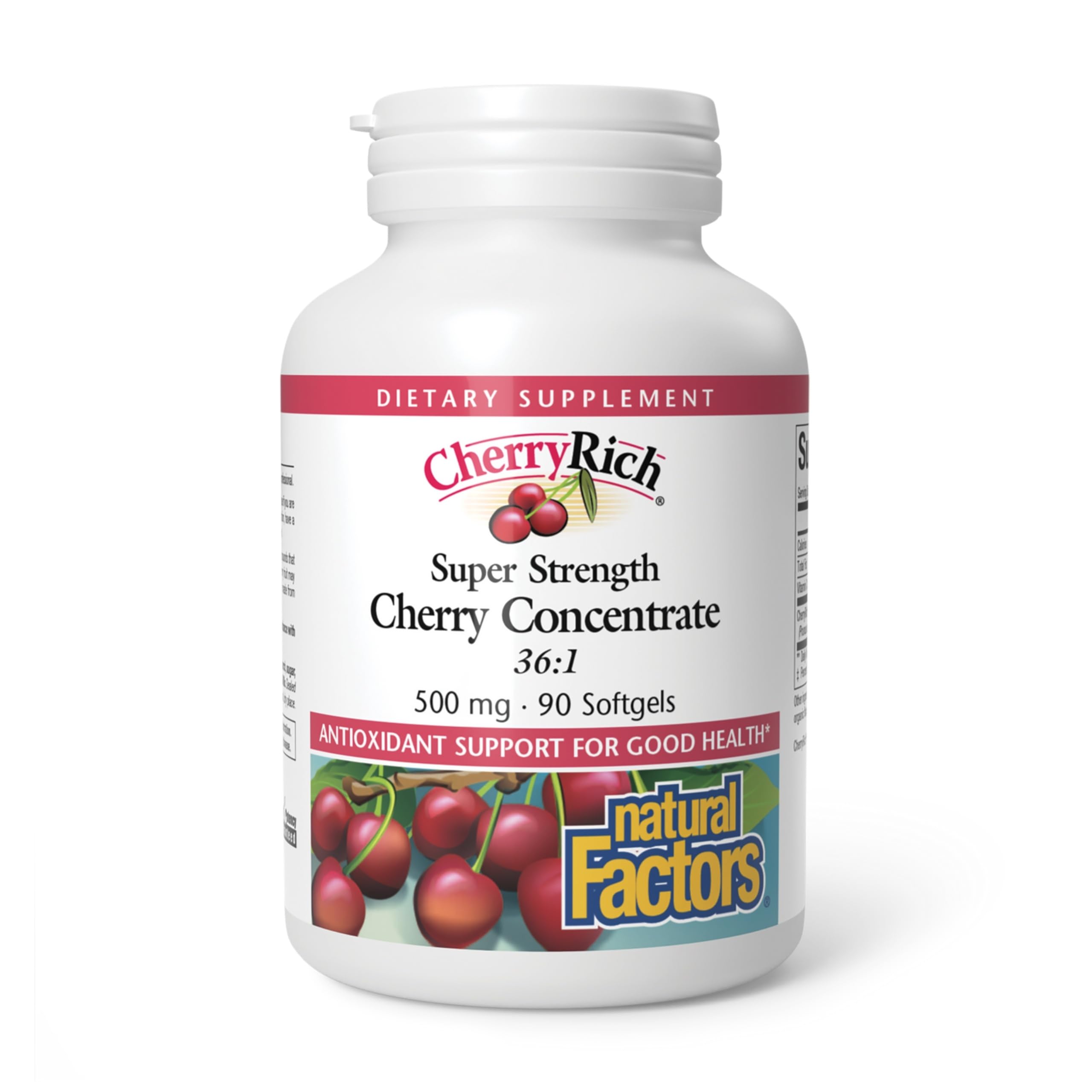 CherryRich by Natural Factors, Super Strength Cherry Concentrate, Antioxidant Support for Healthy Joints and Uric Acid Metabolism, 90 softgels (90 servings)