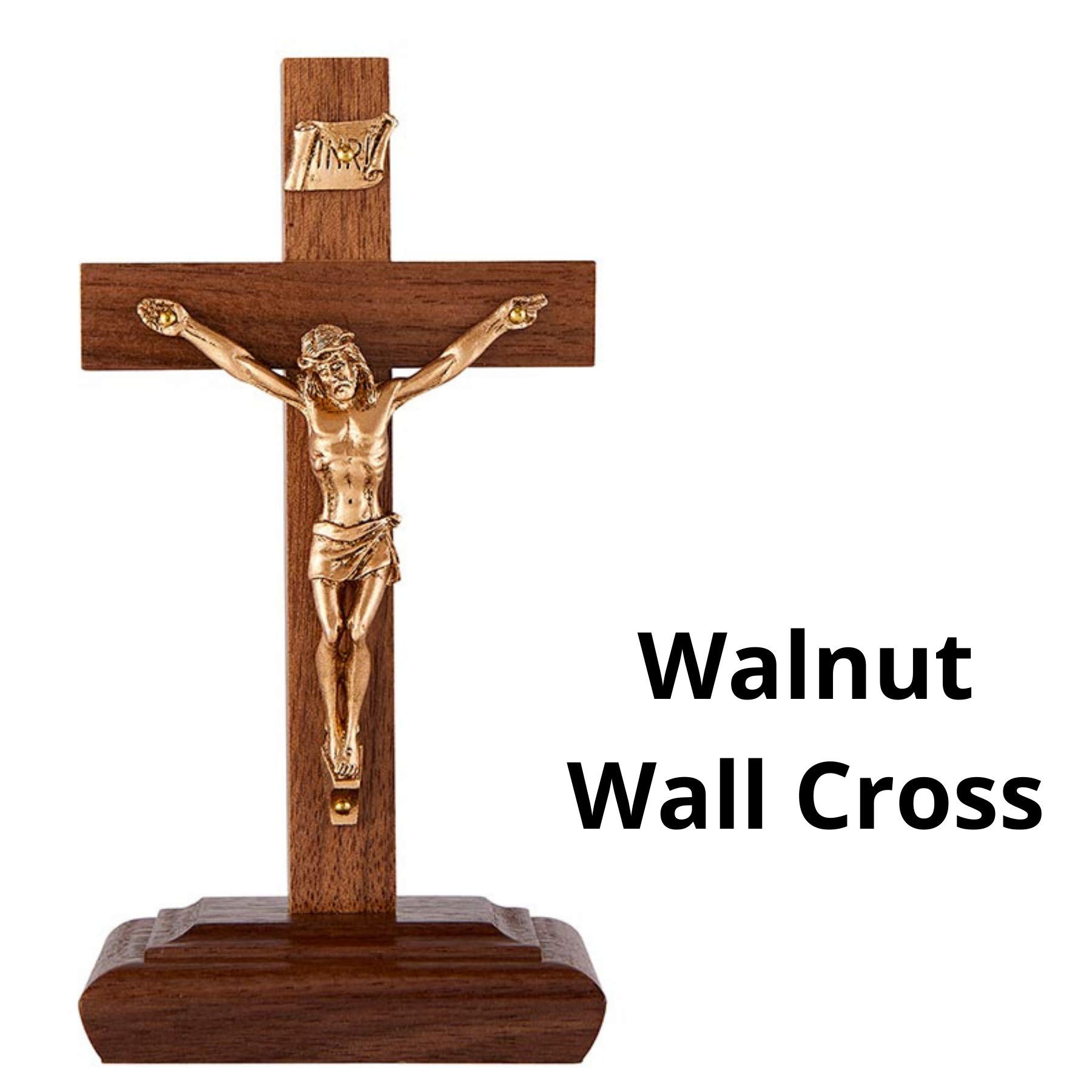 Amazon.co.jp: 木製ウォールナット仕上げ カトリック十字架