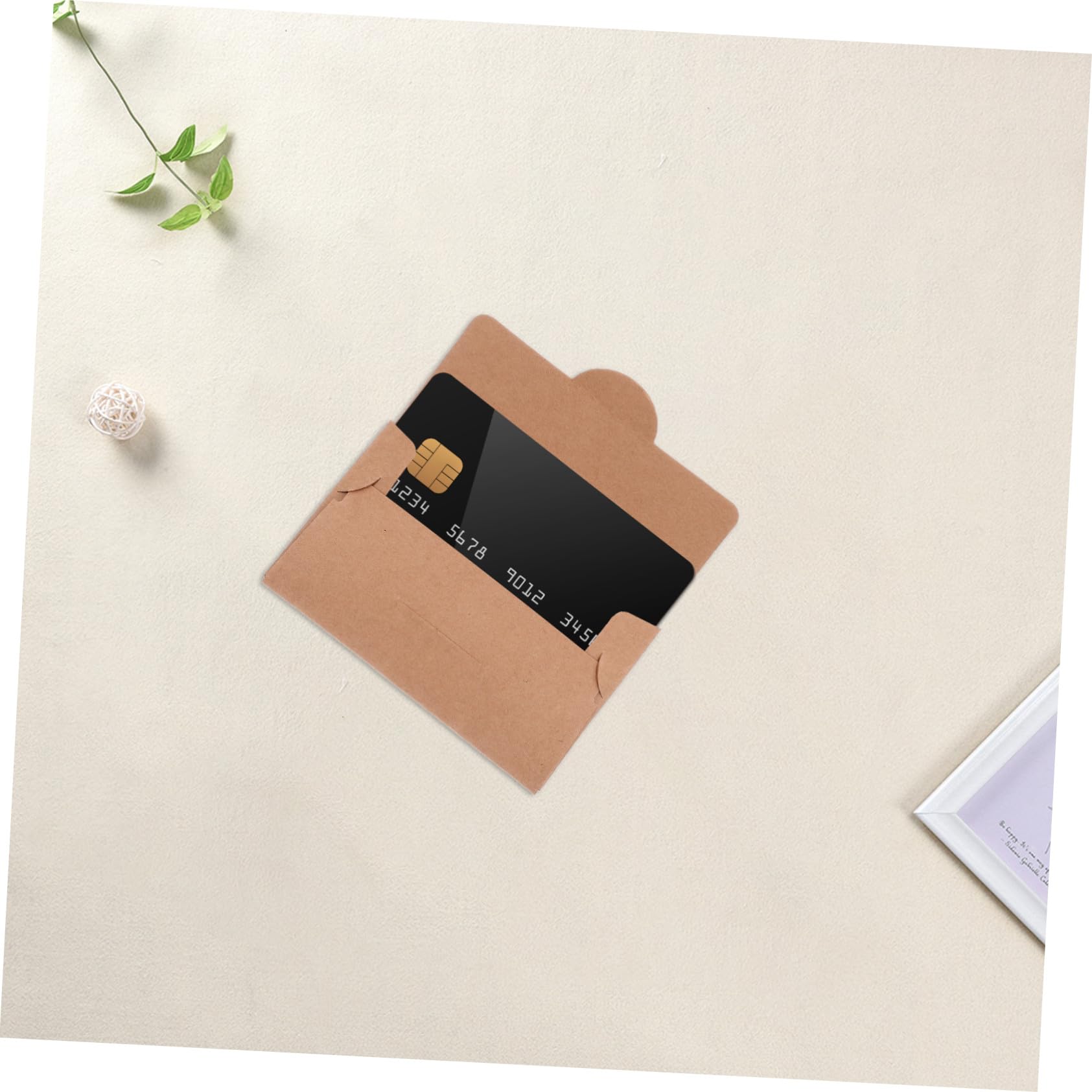 Uonlytech Emballage Carte Cadeau 50 Pièces Pochettes Pour Cartes De Crédit En Papier Kraft Porte-Cartes Vides Pour De Visite D'Identité Hôtels Bureaux Et Voyages 4.13X2.56in