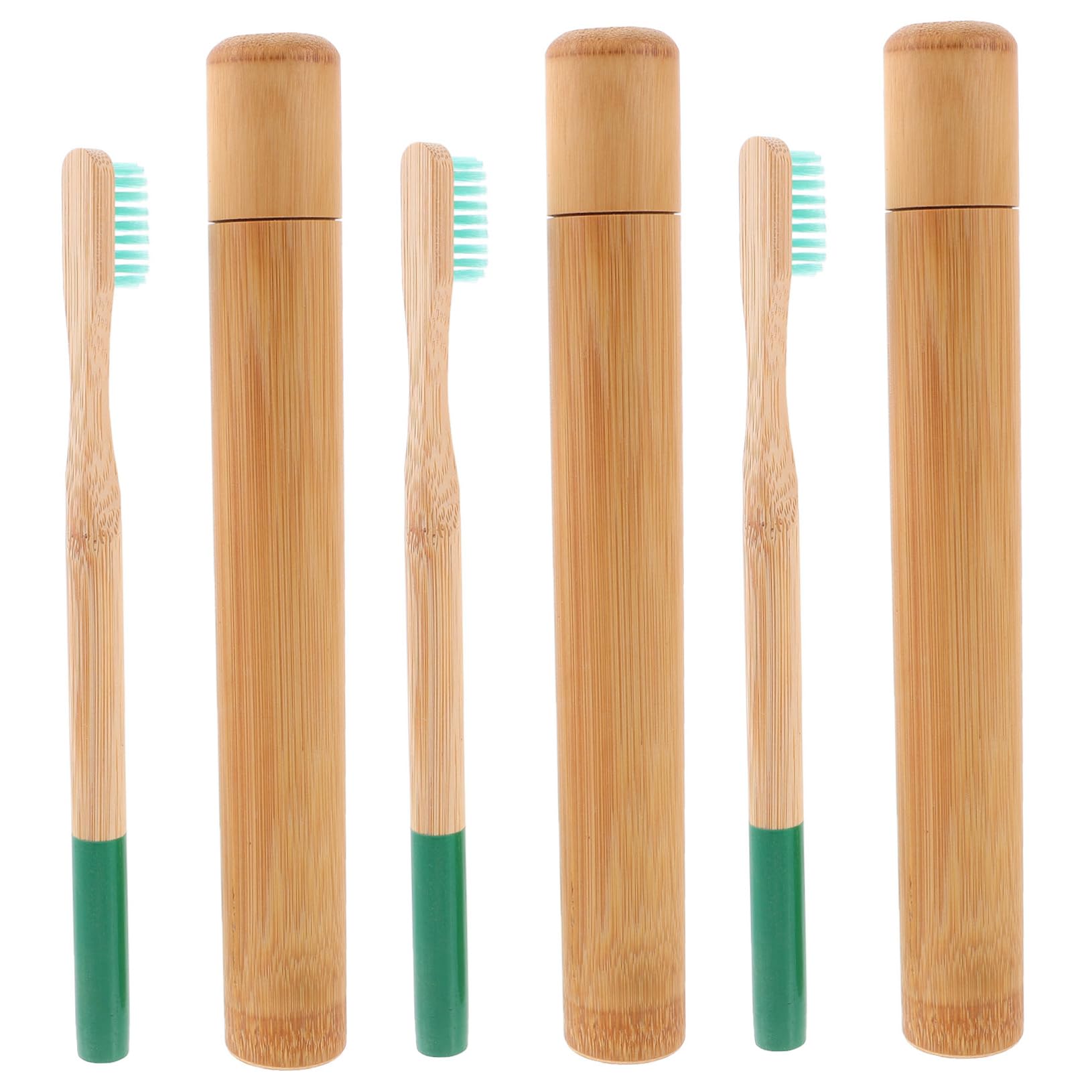 SHERCHPRY Spazzolino Denti in Bambù Custodia Conservazione Spazzolino Denti Usa e Getta Impugnatura Ergonomica in Bambù Naturale