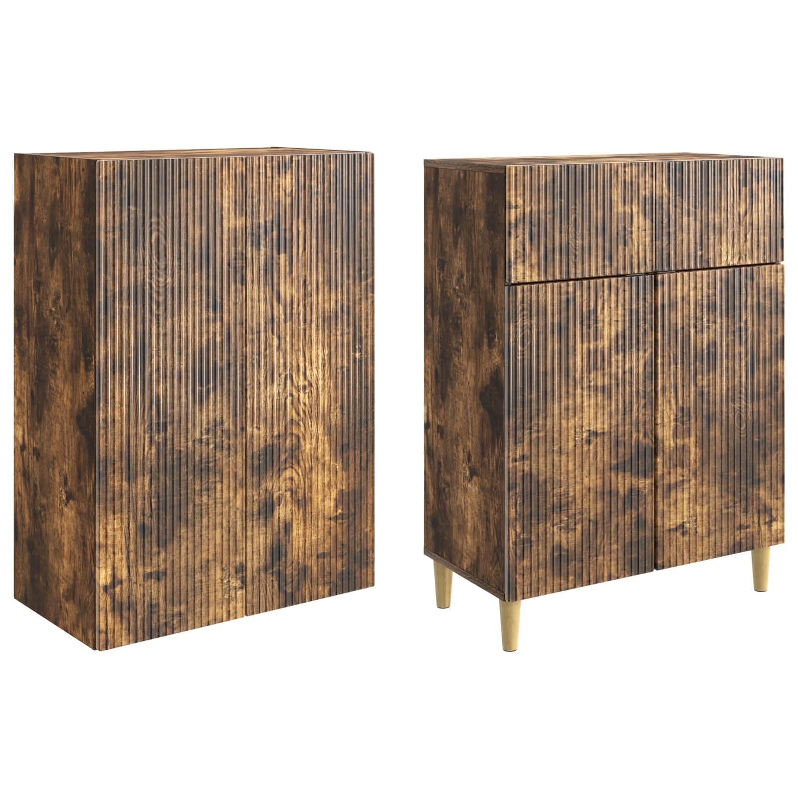 Zestaw szaf 2 szt. 66 x 34,5 x 90 cm z materiału drewnopochodnego zestaw mebli kompletne wyposażenie meblościanka zestaw mebli do siedzenia zestaw mebli wypoczynkowych zestaw mebli