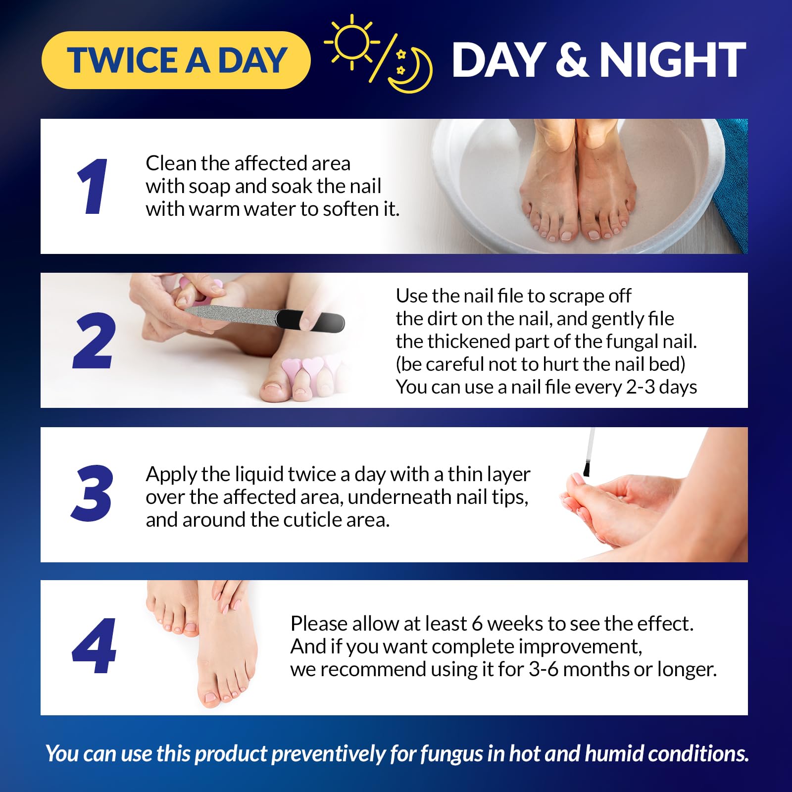 Tratamiento de hongos en las uñas de los pies extra fuerza: 25% ácido undecilénico removedor de hongos en las uñas de los dedos y dedos – Revitalizador de uñas fúngico de acción rápida con aceite de 6