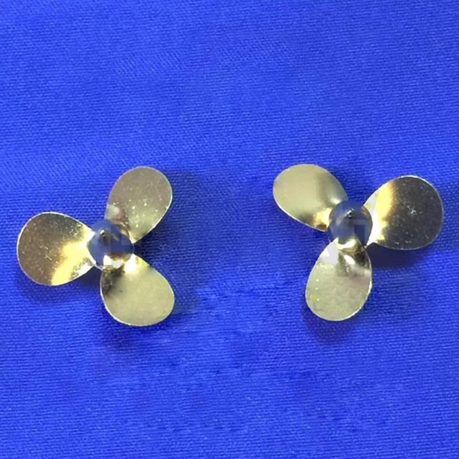 RC Model Ships Brass Propeller Set 20mm 3-Blade CW & CCW Pair, 2mm Shaft Hole, Tin-Welded, Model Boat Accessories